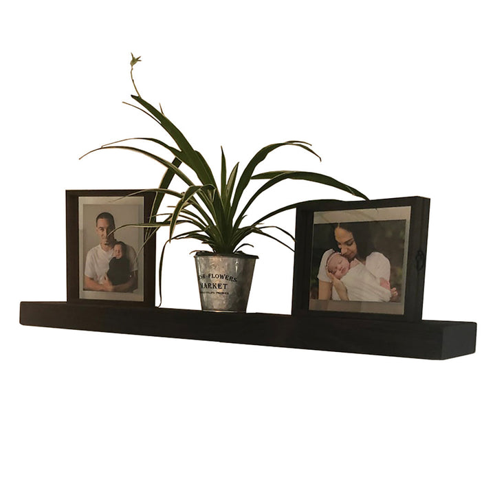 Eneas Pine Solid Wood Floating Shelf Millwood Pines Size: 2" H x 36" W x 6" D Finish: Black