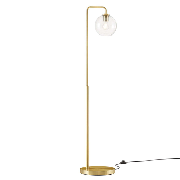 Modway Silo Glass Globe Glass and Metal Floor Lamp Modway Base Finish: Satin Brass