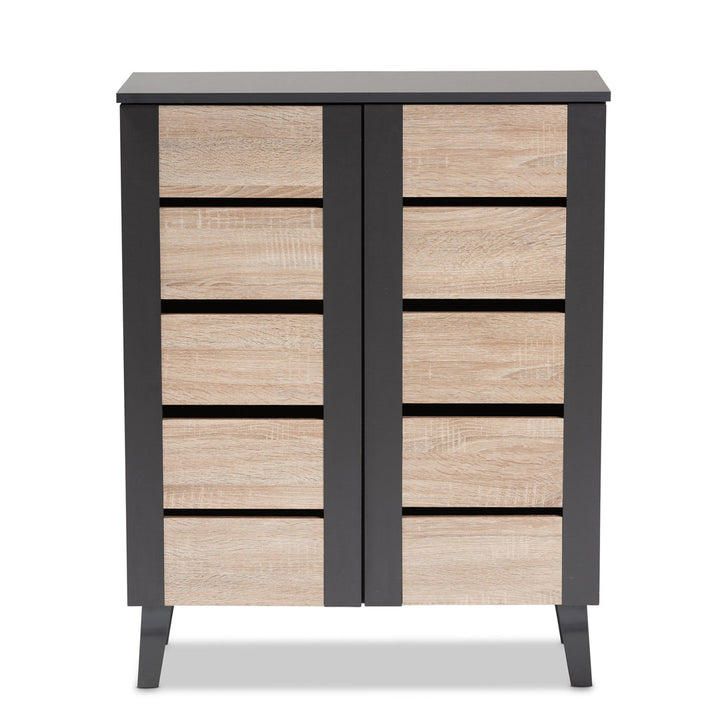 2-Door Wood Entryway 8 Pair Shoe Storage Cabinet Mercury Row®