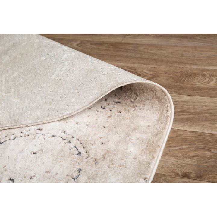 Arleaner Oriental Area Rug in Beige Lark Manor™ Rug Size: Round 8'