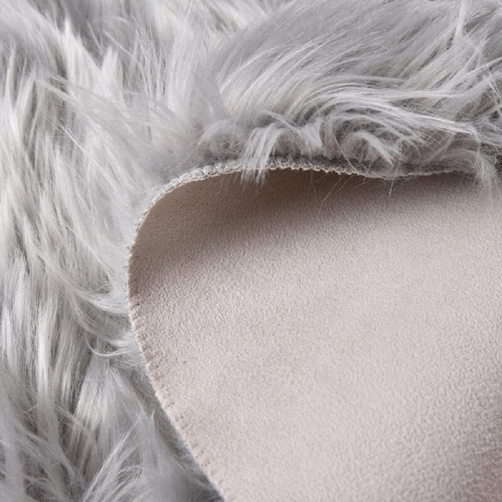 Haja Handmade Shag Faux Sheepskin Gray Area Rug Everly Quinn Rug Size: Rectangle 6' x 9'