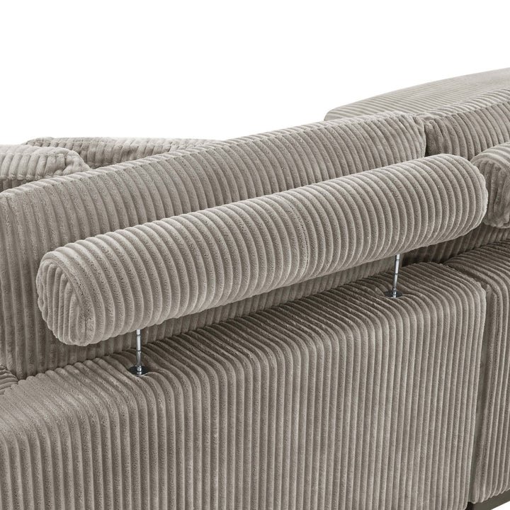 Cabbar 3-Piece Upholstered Sectional Wade Logan® Body Fabric: Camel Corduroy