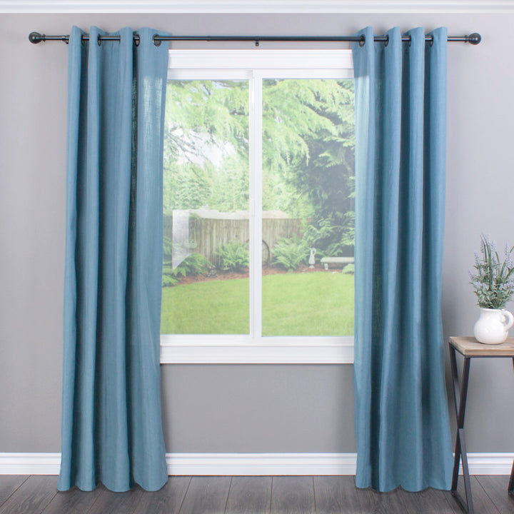 Inman Metal Adjustable Single Curtain Rod Winston Porter Size: 72" - 144" W Finish: Black