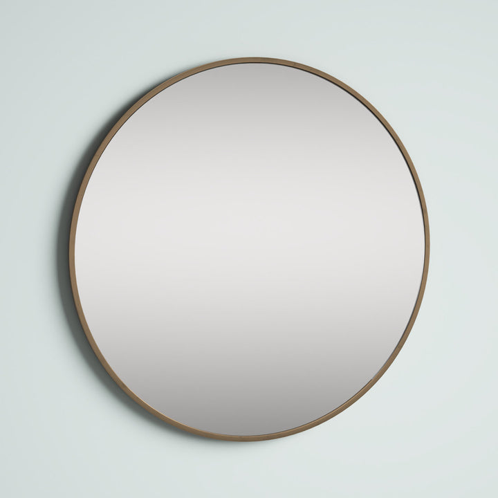 Sabine Metal Round Wall Mirror RE/FINE™ Size: 36" x 36" Finish: Brass