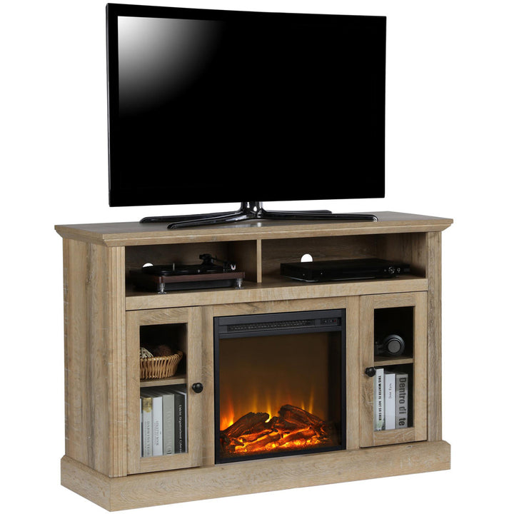 Tucci TV Stand for TVs up to 50" with Electric Fireplace Included Darby Home Co Color: Natural