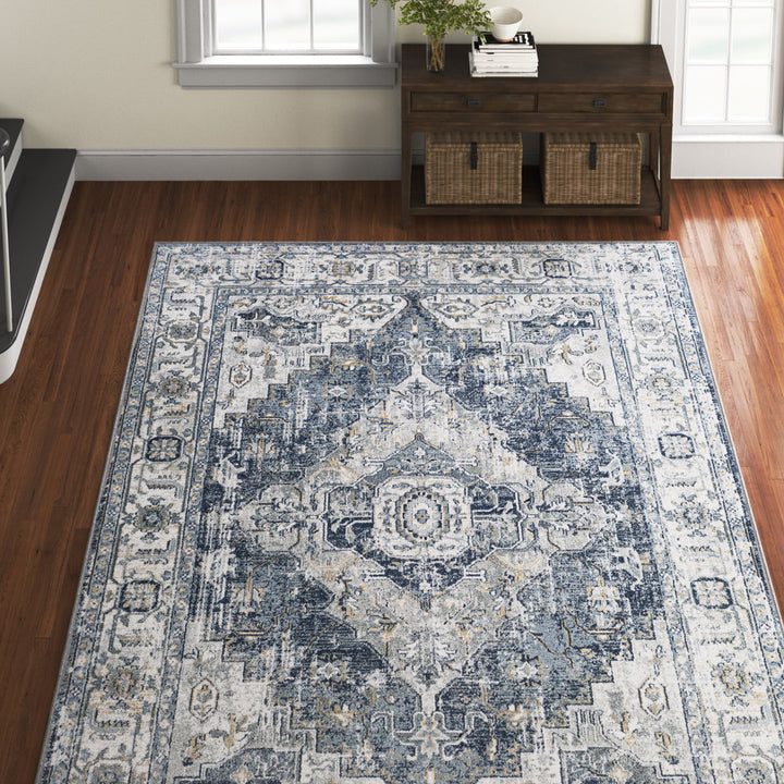 Doyon Oriental Gray/Blue Area Rug Langley Street® Rug Size: Rectangle 9' x 12'