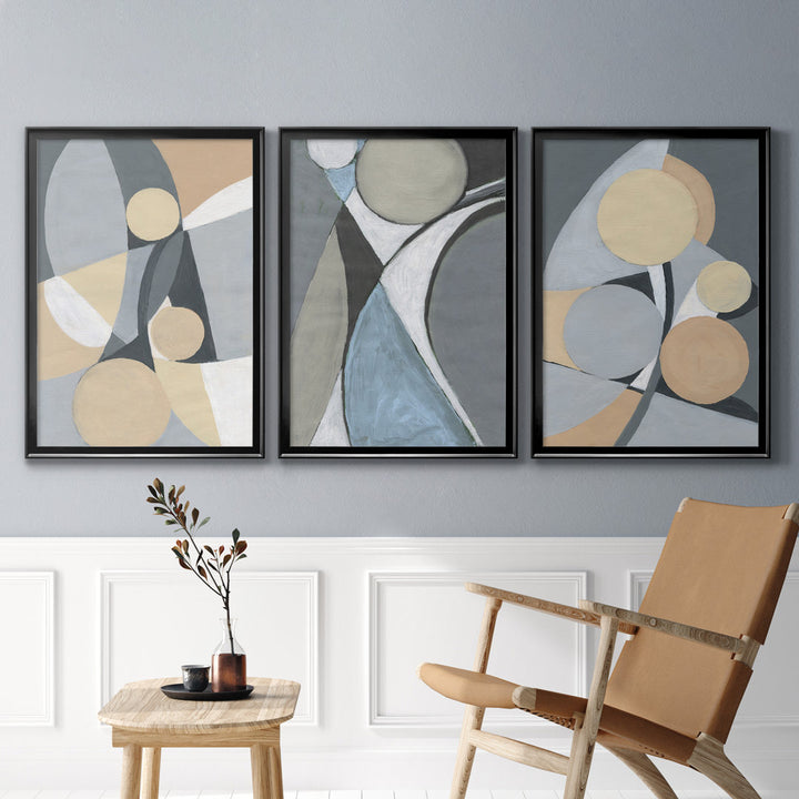 A Soft Jeweled Geometric II - 3 Piece Painting Print Set (Set of 3) Wade Logan® Size: 26.5" H x 109.5" W x 1.5" D Format: Black Framed Canvas