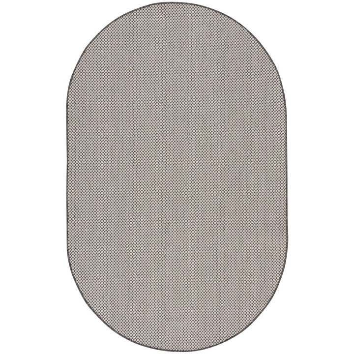 Leia Ivory/Charcoal Gray Indoor / Outdoor Area Rug Sand & Stable™ Rug Size: Oval 5' x 8'