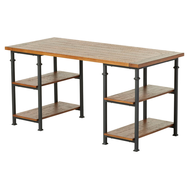 Zona Solid Wood Desk Mercury Row® Color: Rustic Oak