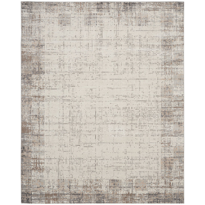 Adriao Geometric Gray/Ivory Area Rug Wade Logan® Rug Size: Rectangle 9' x 12'