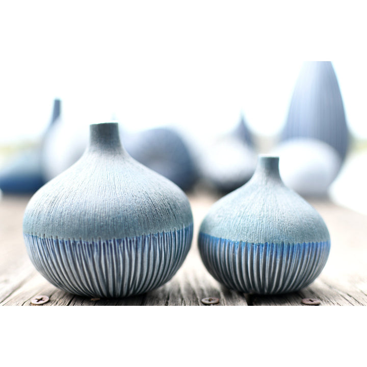 2 Piece Atherton Blue Porcelain Table Vase Set George Oliver