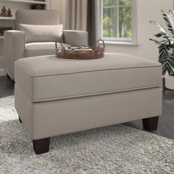 Alitza 34.49'' Wide Rectangle Storage Ottoman Wade Logan® Body Fabric: Beige