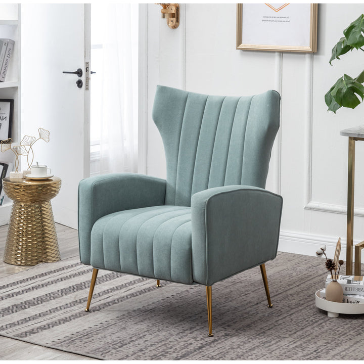 Floreal 27.5" Wide Velvet Wingback Chair Etta Avenue™ Fabric: Teal