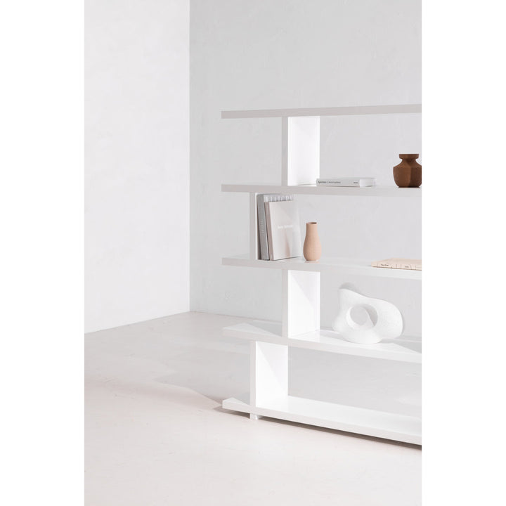 Annora 63" H x 63" W Geometric Bookcase AllModern Color: White