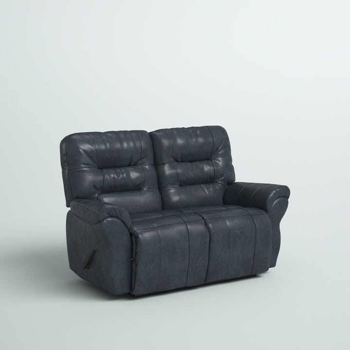 Fuller 64" Genuine Leather Pillow Top Arm Reclining Loveseat Steelside™