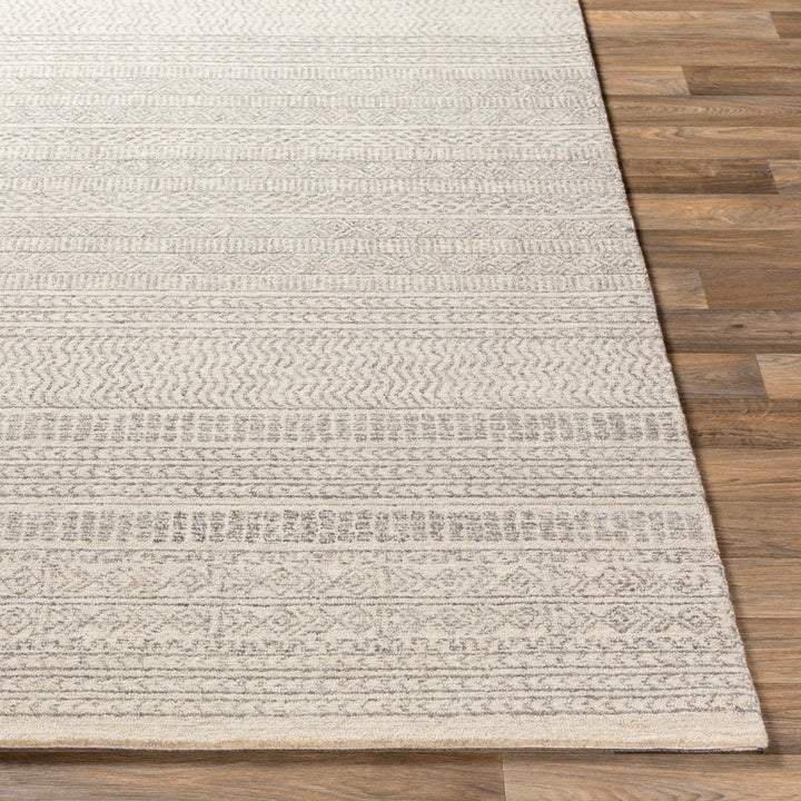 Lansing Geometric Hand-Tufted Wool Gray/Cream Area Rug Steelside™ Rug Size: Rectangle 12' x 18'