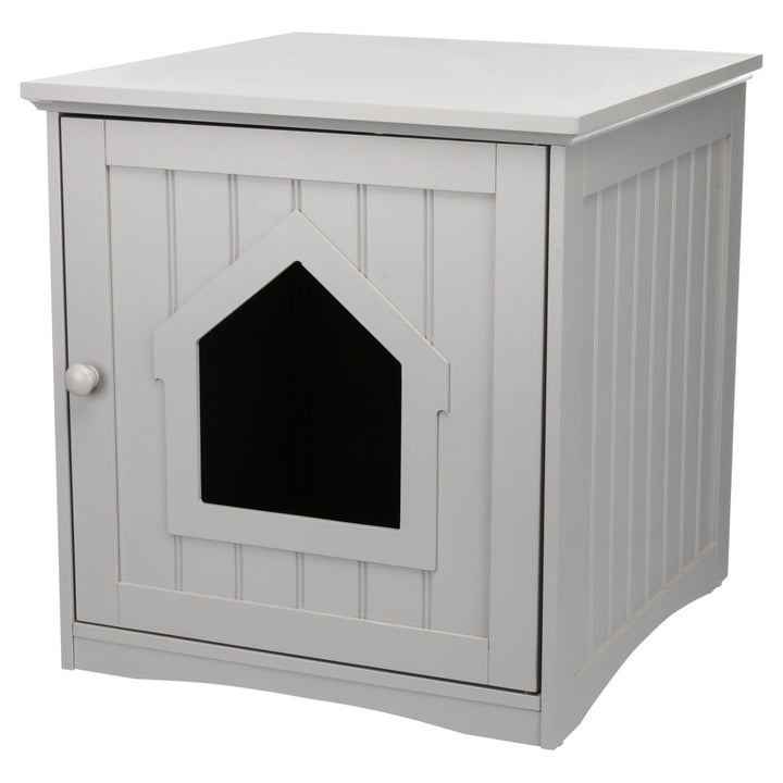 TRIXIE Small Cat Litter Box Enclosure Hide Litter Indoor Cat Home Cat Furniture Accent Table TRIXIE Color: Gray
