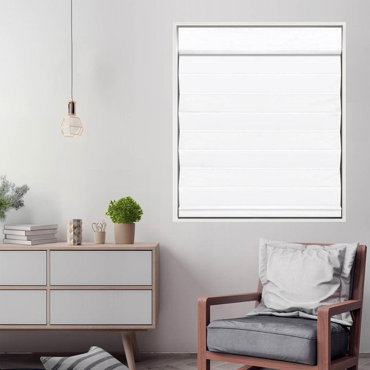 Cordless Blackout 100% Cotton Roman Shade with Cellular Shade Backing Symple Stuff Size: 57"W x 72"L Finish: White