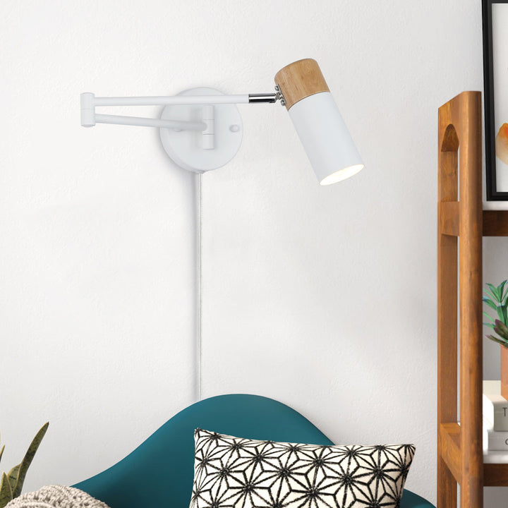 Maronna 1 - Light LED Plug-in White/Brown Swing Arm Ebern Designs