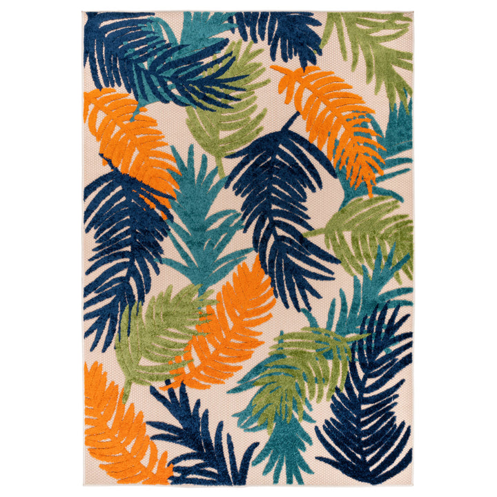 Hernandez Floral Blue/Green/Orange Indoor & Outdoor Area Rug Beachcrest Home™ Rug Size: Rectangle 7'10" x 10'