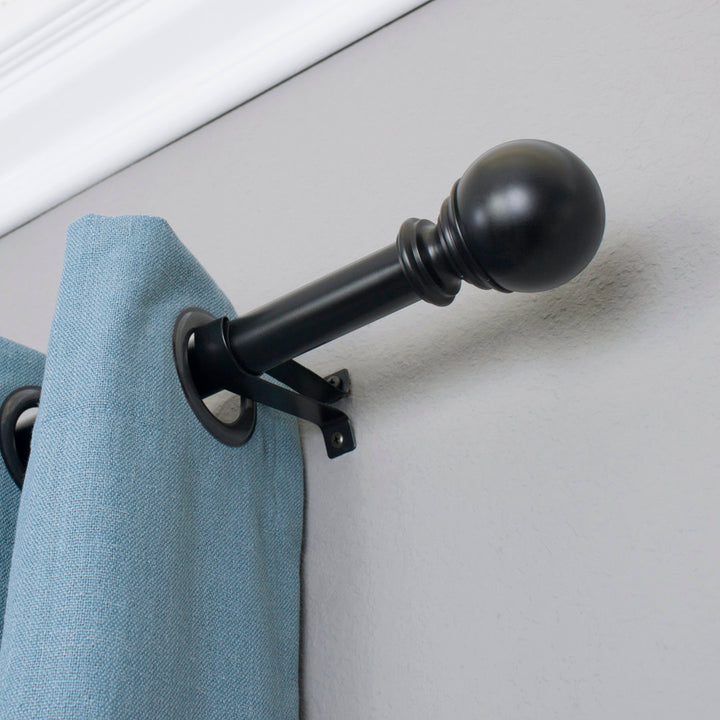 Inman Metal Adjustable Single Curtain Rod Winston Porter Size: 72" - 144" W Finish: Black