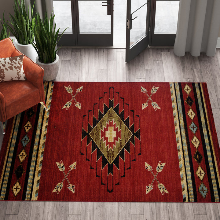Perrault Southwestern Red Area Rug Loon Peak® Rug Size: Rectangle 7'10" x 9'10"