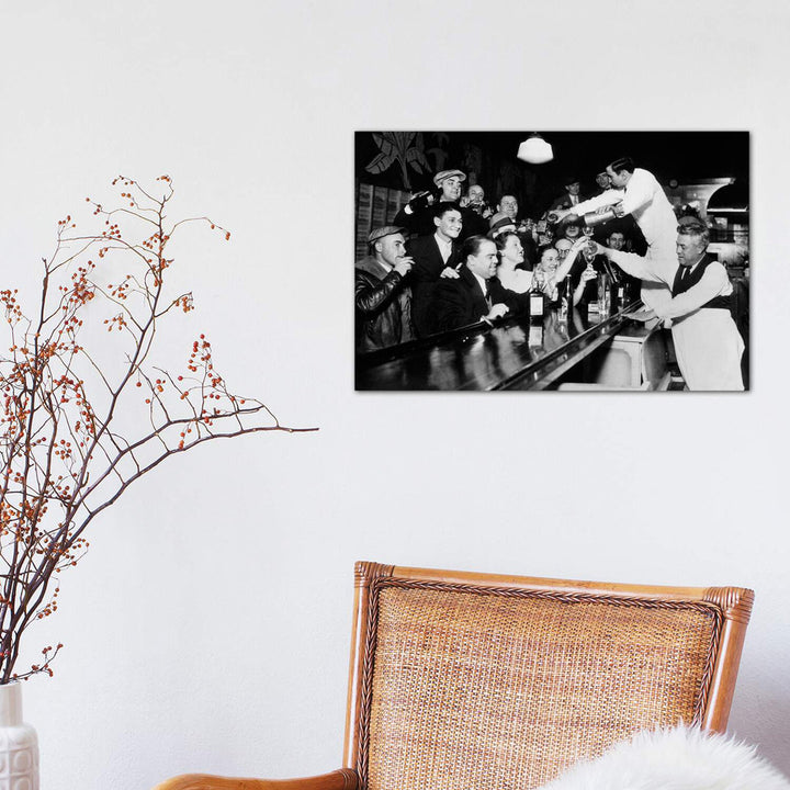 End of the Prohibition Party - Photograph Print East Urban Home Size: 12" H x 18" W x 1.5" D Format: Wrapped Canvas