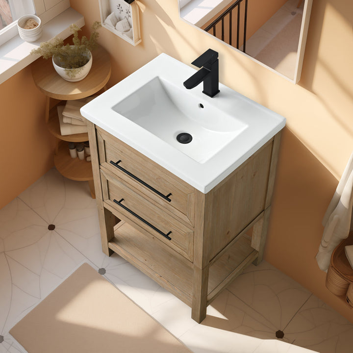 Bickley 24" Single Bathroom Vanity with Ceramic Top Beachcrest Home™ Base Finish: Fir Essence