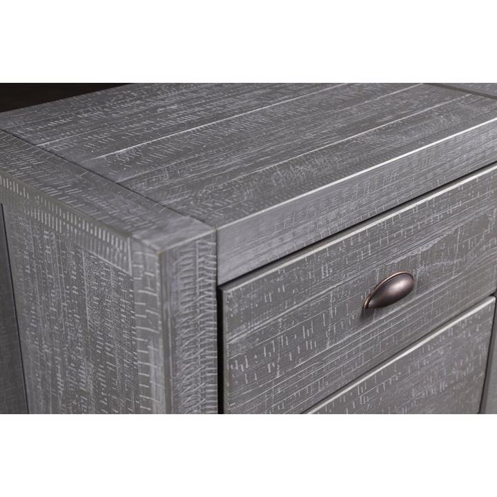 Montauk 2 Drawer Nightstand Grain Wood Furniture Color: Rustic Gray