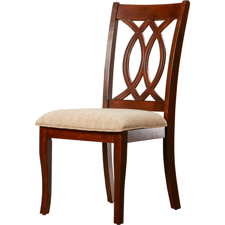 Gunderson Upholstered Queen Anne Back Side Chair in Brown Cherry/Beige (Set of 2) Lark Manor™