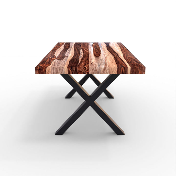 Grau 70" Straight Edge Acacia Dining Table Union Rustic Top Color: Brown/Light Brown