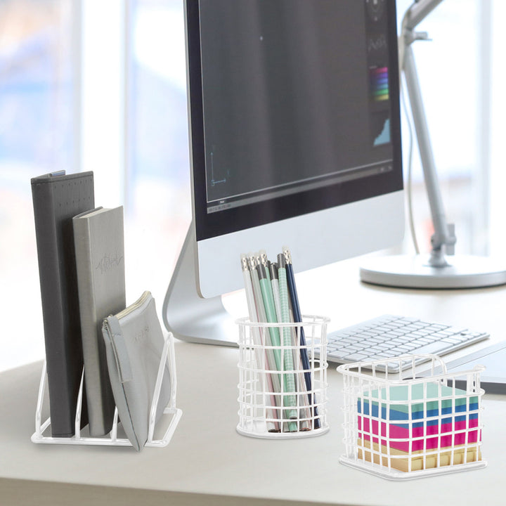 Sorbus Wire Metal 5 in 1 Desk Organizer Set Sorbus Finish: White