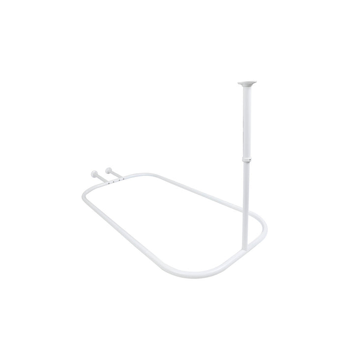 Rustproof 45.7" L D-Shaped Fixed Shower Curtain Rod & Hook Set Utopia Alley Finish: White