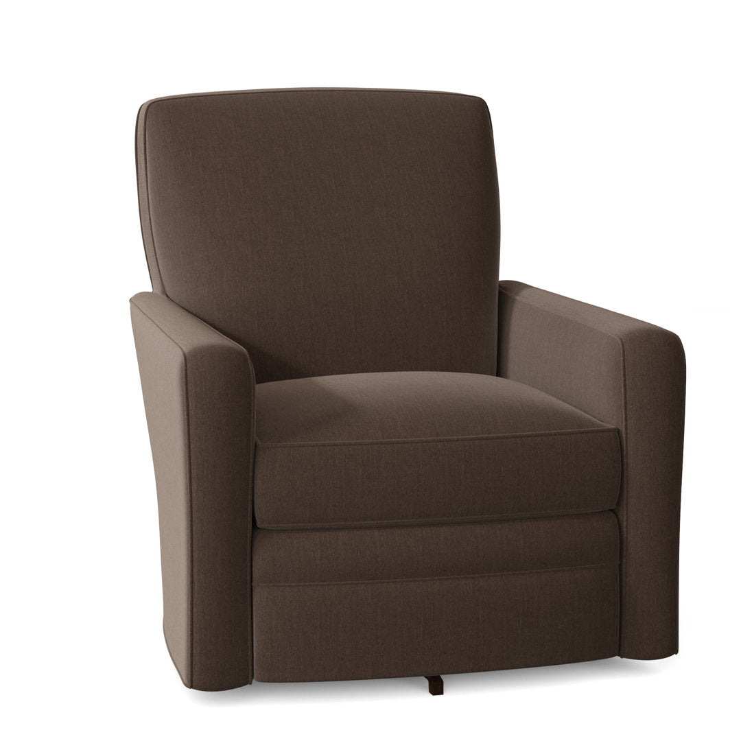 Idana 32" Wide Swivel Armchair Birch Lane™ Body Fabric: Peyton 8 Brown Performance Twill, Arm Covers: Yes