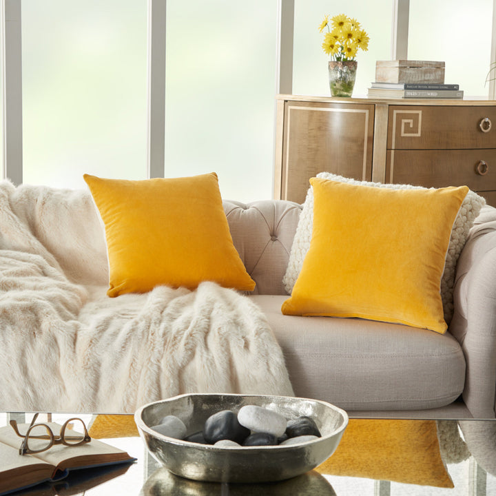 Haitley Throw Pillow Cover (Set of 2) Latitude Run® Color: Yellow