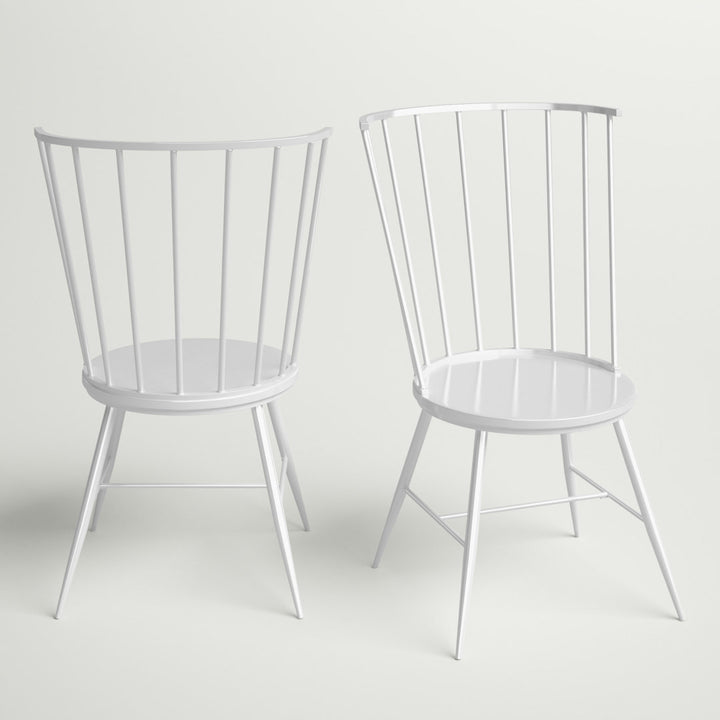 Kennamer Metal Slat Back Side Chair (Set of 2) Laurel Foundry Modern Farmhouse® Color: White