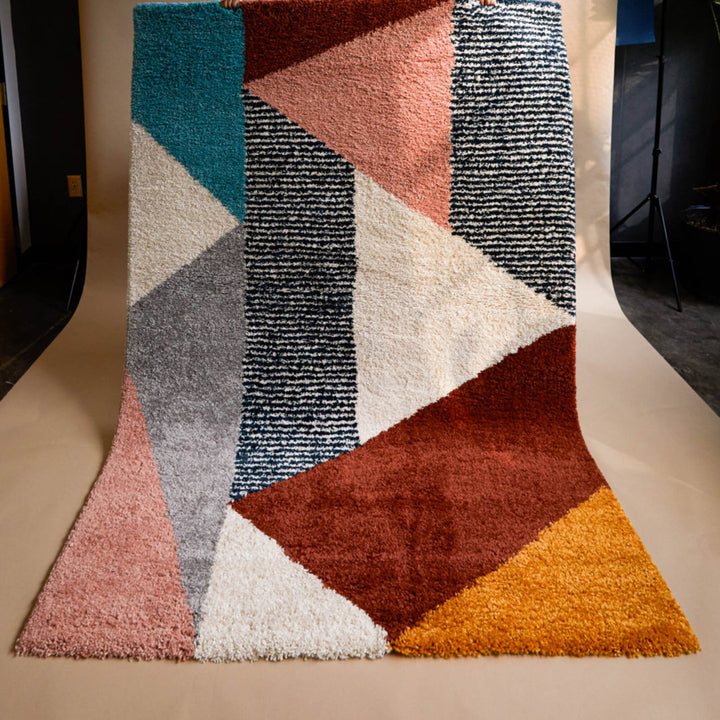 Satterlee Geometric Orange/Gray/Brown Area Rug Mercury Row® Rug Size: Rectangle 4'4" x 6'
