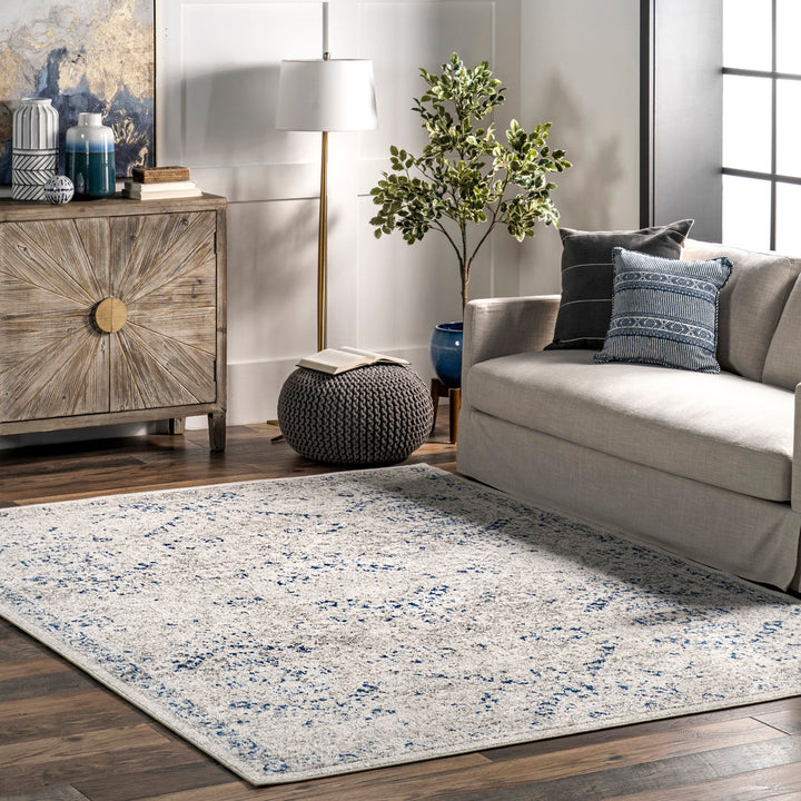 Kristine Power Loom Performance Oriental Blue Rug One Allium Way® Rug Size: Rectangle 8' x 10'