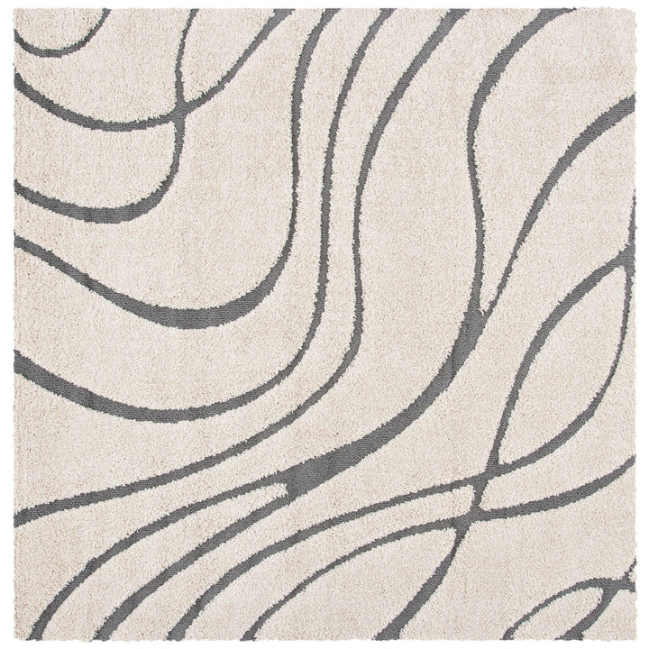 Ashal Abstract Cream/Gray Area Rug Wade Logan® Rug Size: Square 10'