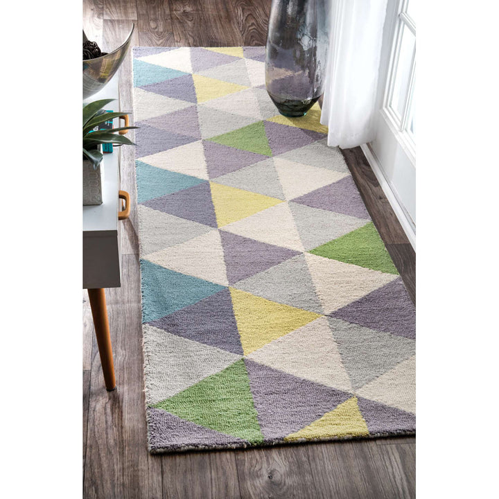 Seleucia Hand-Hooked Gray/Blue Area Rug Brayden Studio® Rug Size: Runner 2'6" x 8'