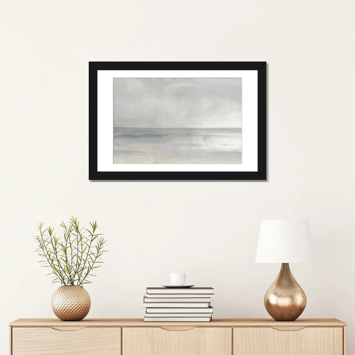 Pastel Seascape II by Christy Mckee - Wrapped Canvas Graphic Art Print Sand & Stable™ Size: 16" H x 24" W x 1" D Format: Black Framed