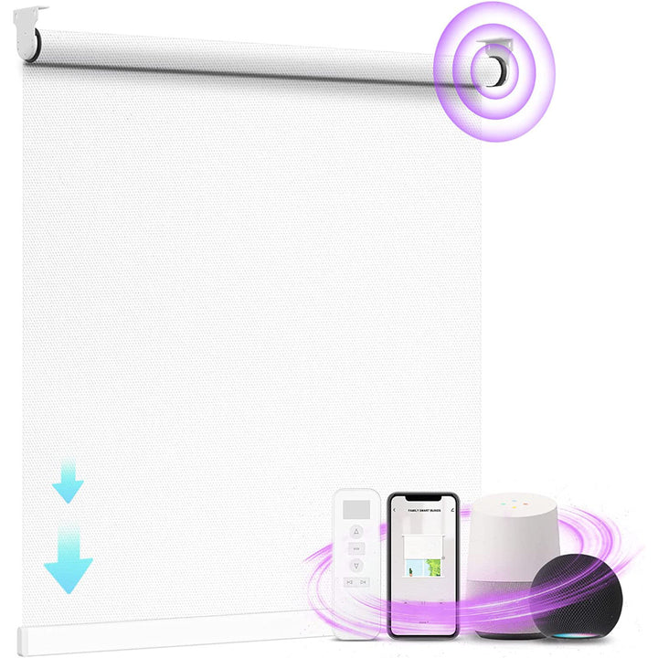 Smart Motorized Blackout White Roller Shade Symple Stuff Blind Size: 23" W x 64" L