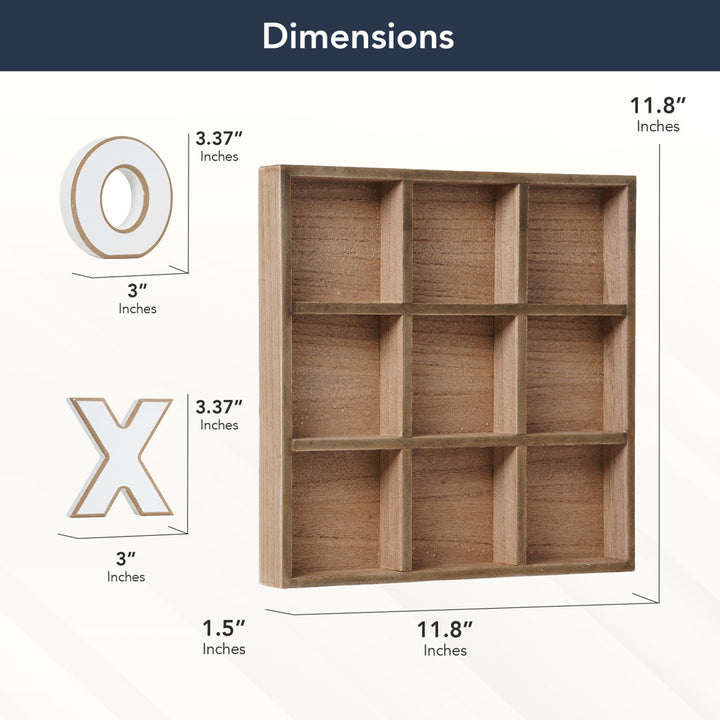 Wood Tic Tac Toe Board Game American Art Decor
