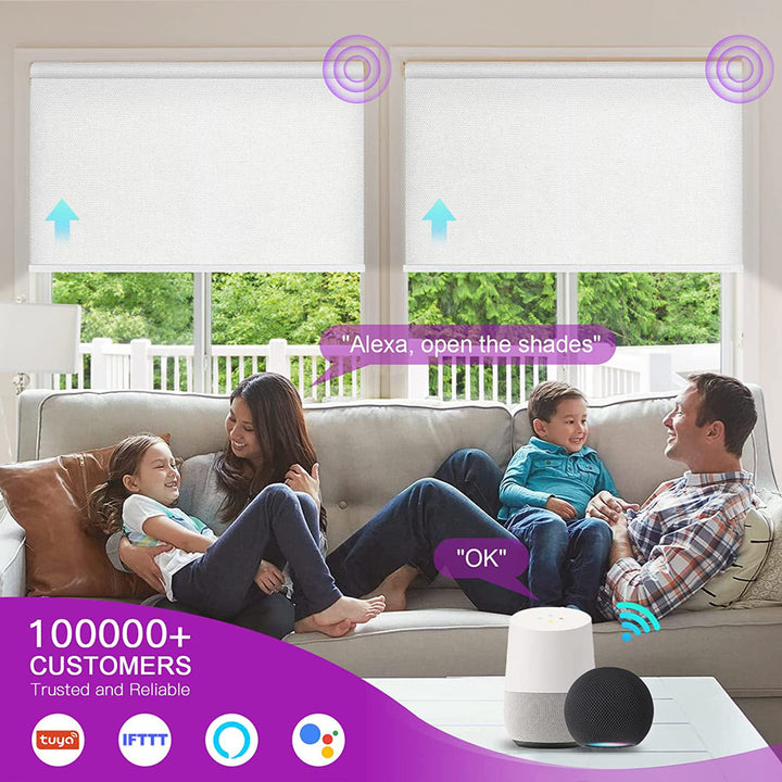 Smart Motorized Blackout White Roller Shade Symple Stuff Blind Size: 23" W x 72" L