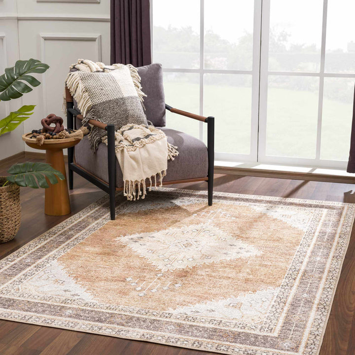 Albar Moroccan Machine Washable Brown Area Rug Foundry Select Rug Size: Rectangle 7'10" x 10'