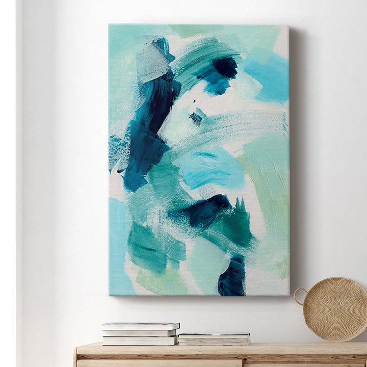 Teal Composition I - Wrapped Canvas Print Wade Logan® Size: 36" H x 24" W x 1.5" D