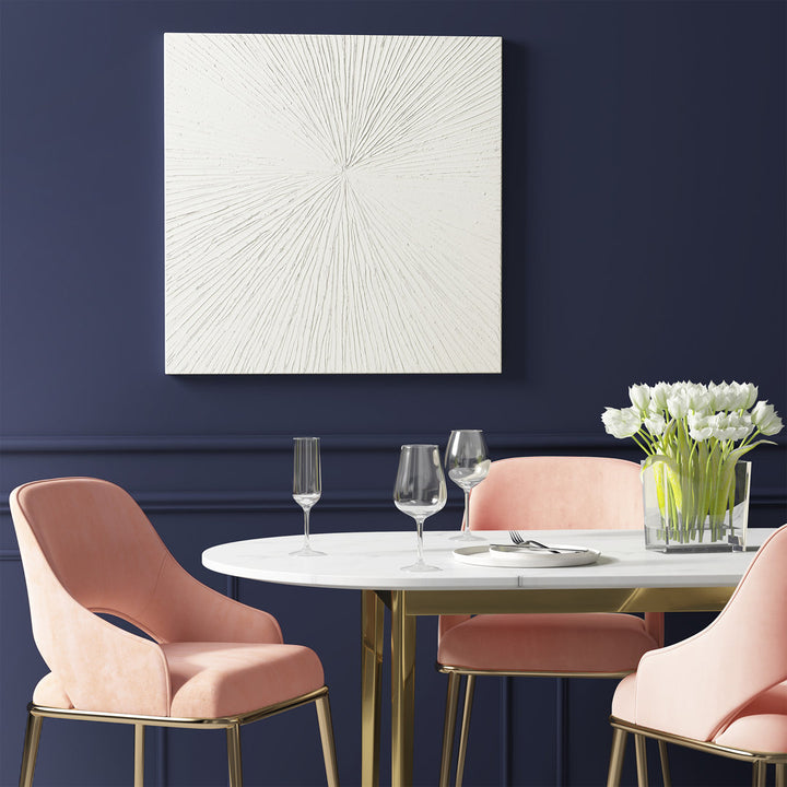 Sunburst Hand Painted Dimensional Resin Wall Art Madison Park Signature Color: White