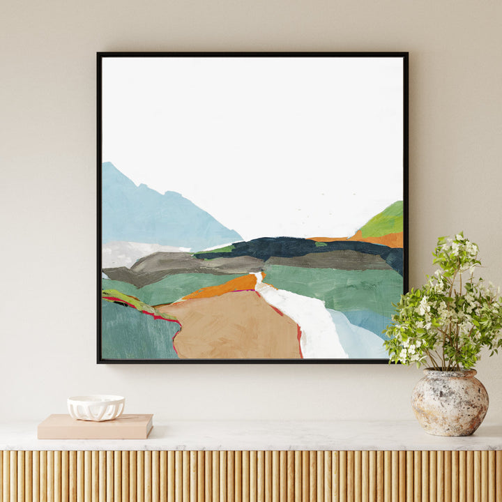 April Morning - Floater Frame Painting on Canvas Joss & Main Size: 46.5" H x 46.5" W x 2" D Format: Black