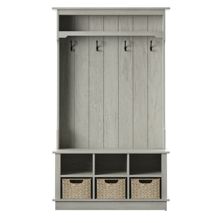 Bridget Hall Tree with Open Storage Sand & Stable™ Color: Fairfax Oak
