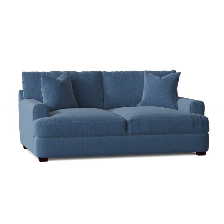 Emilio 65" Recessed Arm Loveseat With Reversible Cushions Wayfair Custom Upholstery™ Fabric: Classic Indigo Denim